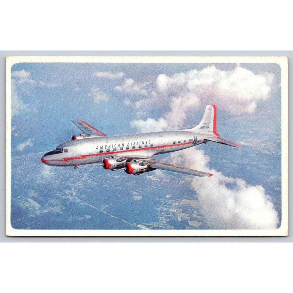 Vintage American Airlines DC-6 Flagship Postcard Photo by Ivan Dmitri Unused